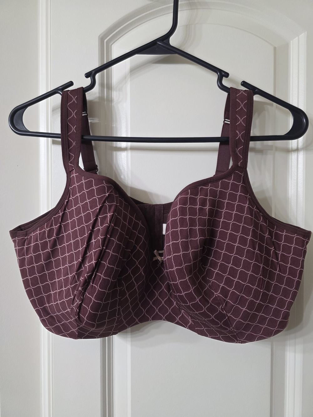 Cacique Maroon Diamond-Print Full Coverage Bra